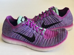 👟 Nike Free RN Flyknit Youth Running Shoes 6Y Pink Purple Teal GS 834363-500