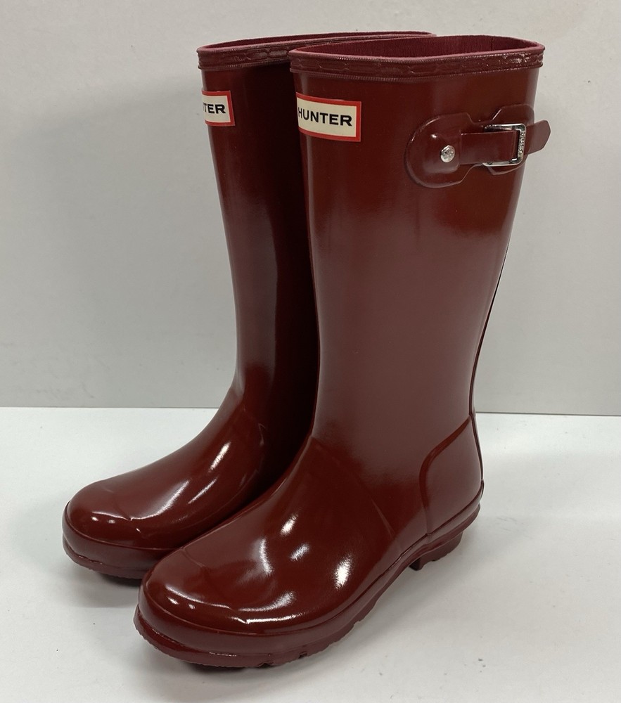 Hunter Kids Original Kids‘ Gloss Rain Boot Kid Big Kid Military Red 4 US 34 EU