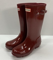 Hunter Kids Original Kids‘ Gloss Rain Boot Kid Big Kid Military Red 4 US 34 EU
