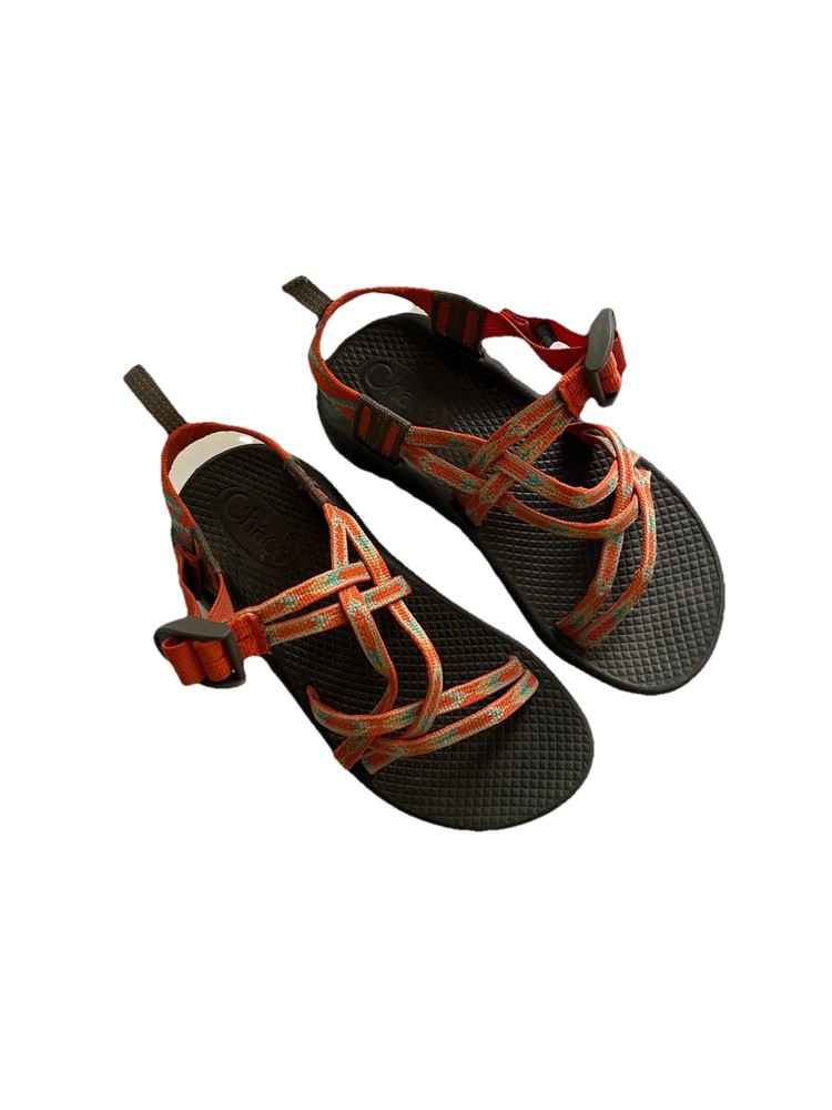 Chaco ZX1 Ecotread Slingback Strap Sandal Orange/Turquoise J180270 Kids Size 2