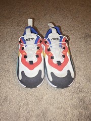 Nike Air Max 270 React Bauhaus Little Kids 8C Red/ White/Gold/Teal Multicolor