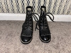 Justin Original Work Boot Black Leather Children’s Size 10.5 Heritage Lacer
