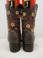 Cruzalta Youth Mex Size 21 Brown Tooled Leather Western Square Toe Cowboy Boots