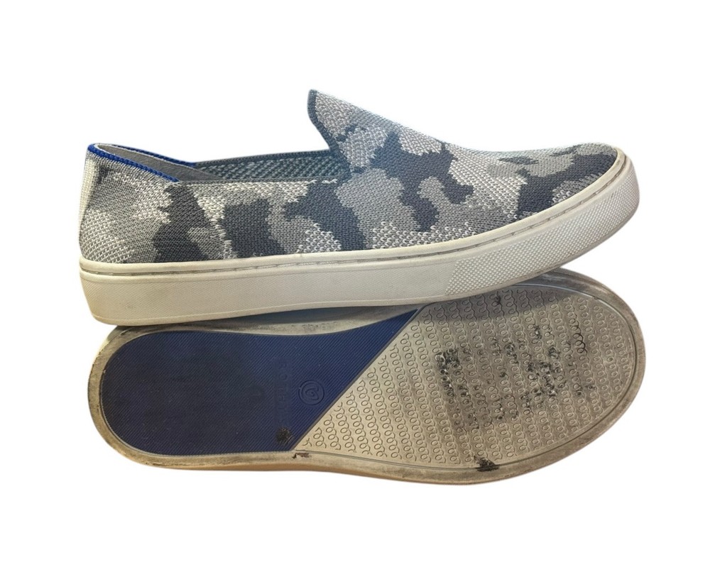 Kids Rothy’s Grey Camo Slip On Sneakers Shoes Size 1