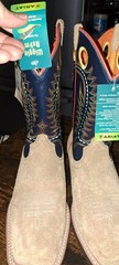 Ariat Derby Monroe Tan Kids Western Boots with Wiggle Room Size 4