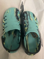 Rugged Shark Kids Size 12 Teal Multicolor Water Shoe