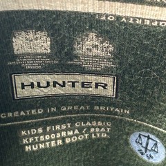Hunter Kids First Classic Boot Size 11B / 12G Dark Green Rain Snow Waterproof