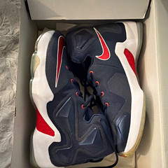 Nike LeBron XIII (GS) Mid Top Basketball Blue/Red/White Kids 7Y 808709-461