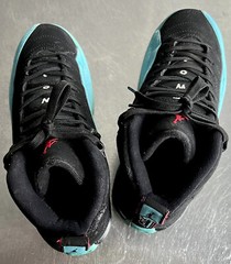 AIR JORDAN 12 XII RETRO ‘GAMMA BLUE’/BLACK/RED BIG KIDS SIZE 4.5Y (153265-027)