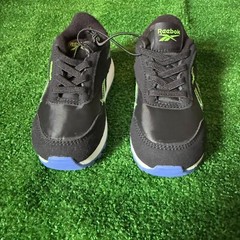 Reebok Toddler Black Neon Classic Style Iconic Sneakers Shoes Kids Size 8 NEW