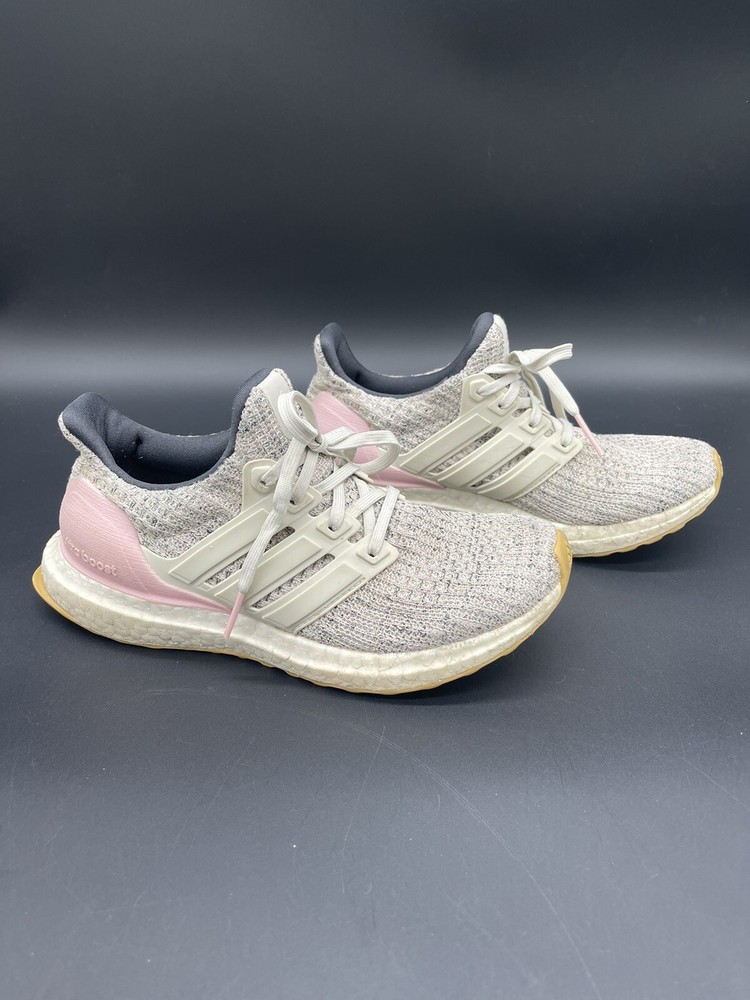 ADIDAS UltraBoost 4.0 Carbon True Pink Youth Size 4 Sneakers Gray Shoes F34033