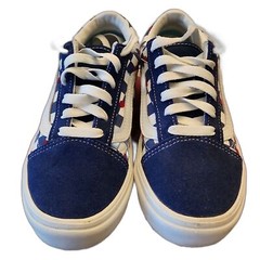 Vans Comfycush Old Skool Autism Awareness Childrens Shoes size 3 Hearts Blue Van
