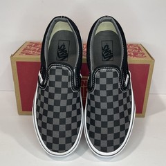 Vans Classic Slip-On Checkerboard Black Pewter Kids Size 3Y New in Box