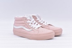 Kids Vans Sk8-Mid Reissue Pastel Mono Lace Up Shoes Rose Smoke Pink, Size 11