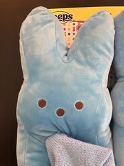 New Kids Easter Peeps Plush Blue Bunny Slippers, Size Med 13-1 NWT +Wrist Hugger
