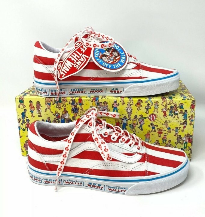 VANS Where’s Waldo Old Skool Canvas Red Kid’s Sneakers SIZE 2.5