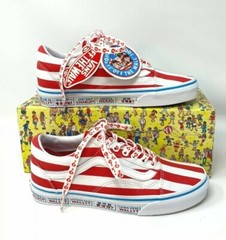 VANS Where’s Waldo Old Skool Canvas Red Kid’s Sneakers SIZE 2.5