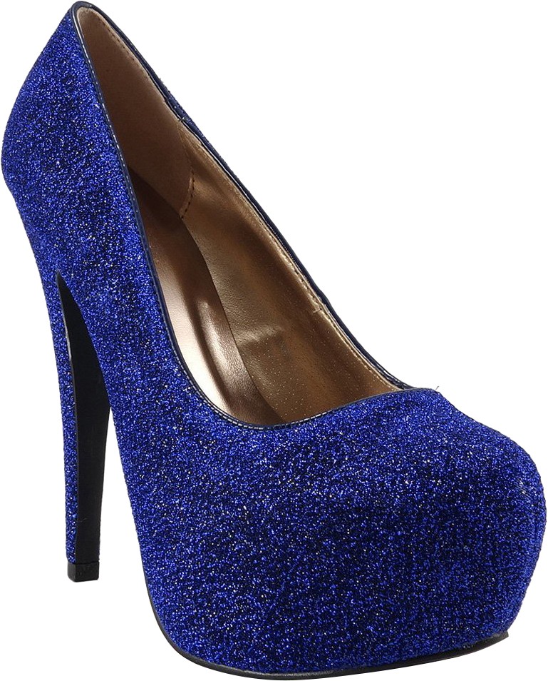 Qupid Penelope-84 Glitter Lurex Platform Pump