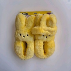 PEEPS Marshmallow Slippers And Headband Fuzzy Yellow Youth Size M (13-1) Easter