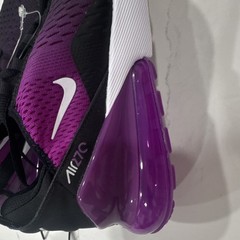 Nike Air Max 270 Purple Black White Mesh Low Top Sneakers Unisex Kids 6.5Y