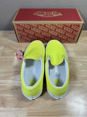 Vans Classic Slip on Neon Glitter Yellow Size 5 J Kids Youth NEW Authentic