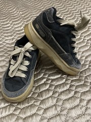 Skechers Lites children’s 11.5 lace up, light up sneakers. distressed gray