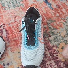 Nike Air Max 2090 Mesh Sneakers White Black Blue Orange 7Y Unisex Kids