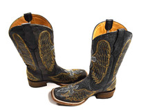 CORRAL Leather Square Toe Cross GIRLS GOLDIE winged Boots 3.5 M Style A1032