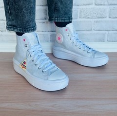 ❤️Converse Chuck Taylor All Star Move Sz 5.5 Big Kid Shoes Sparkle Gray A06332C