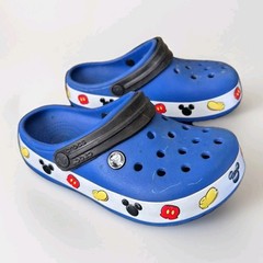 Crocs X Disney Mickey Mouse Blue Clogs Shoes Kids JR Sz: J2 VGC