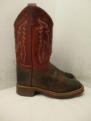 Cody James Brown Leather Pull On Square Toe Western Boots Youth Sz 4 D