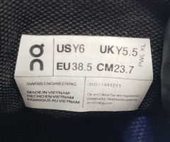 On Cloud Sky Swiss Engineering Youth’s Size 6 Running Shoes Blue