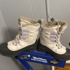 Columbia Youth Bugaboot Celsius Omni-Heat Winter Boots Size 1 Cream/Purple kid