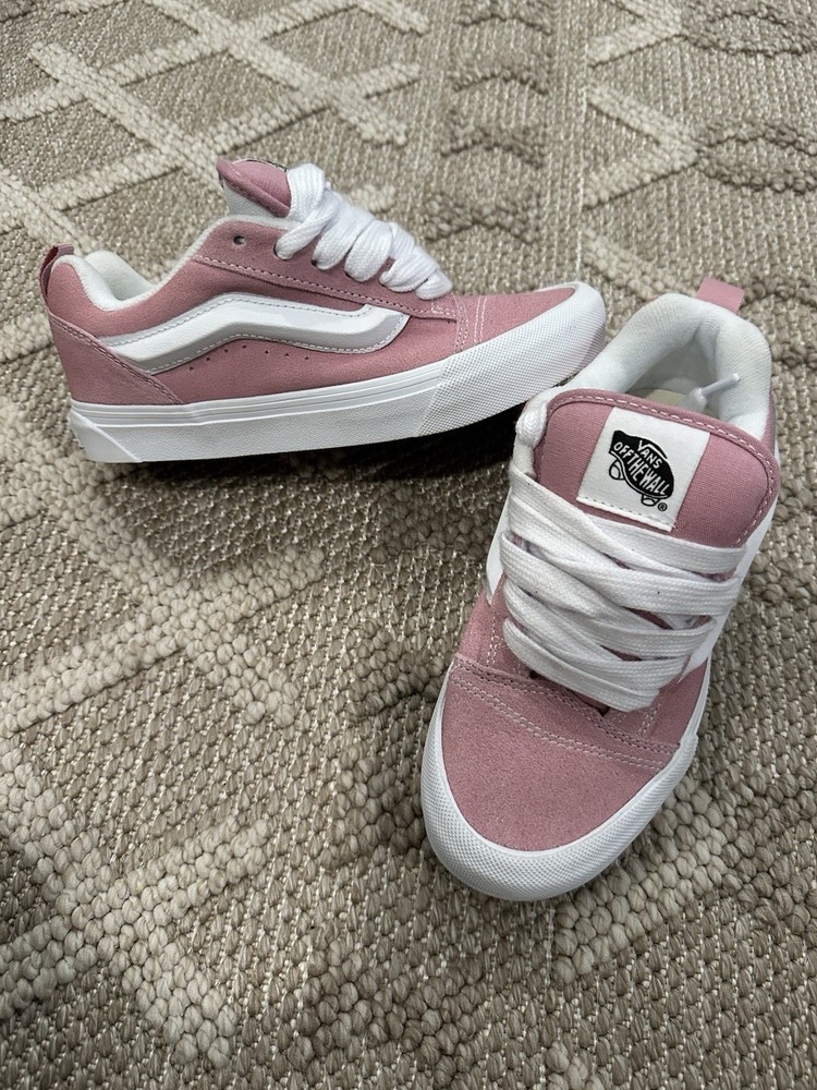 VANS Old Skool Kids Sneaker Suede Low Top Lace Up Pink/White US 4.5