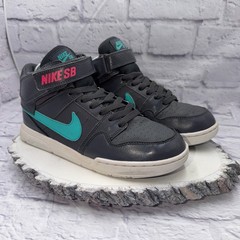Nike SB Mogan Mid Kids Size 6Y Shoes Gray Blue Pink Sneakers 645025-036