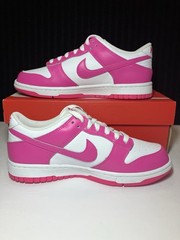 Nike Dunk Low White Pink Laser Fuchsia Sneaker SIZE 6Y FB9109-102 NEW