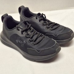 Under Armour Essential Youth 6Y Running Shoes Triple Black Athletic Sneaker