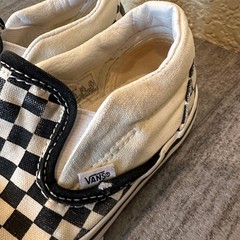 Vans Classic Slip-On Checkerboard Black White Canvas Skate Shoes Kids 8.0