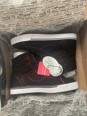 PASTRY Black Red High Top Canvas Sneakers Trainers 90s Dance Y2K Youth Kids Sz 2