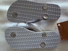 Havaianas Flip Flops Grey Silver Glitter Girls Size 9C NWT