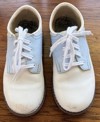 Footmates Light Blue & White Leather Cheer Saddle Shoes Unisex Kids Size 10.5