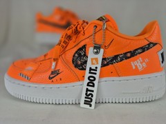Nike Air Force One Just Do It AO3977-800 Orange Sneakers Boys Sz 6Y Womens 7.5