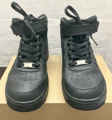 Nike Air Force 1 Mid GS Triple Black 2009 Vintage Sneaker 314195-004 Size 6.5Y