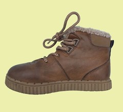 OshKosh Haskell Ankle Boots Unisex Kids Sz 11 Brown Classic Round Toe Lace Up