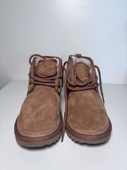 UGG Neumel II Chestnut Brown Suede Wool Lined Winter Chukka Boots Unisex Kid’s 4