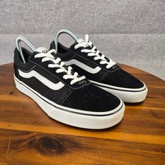 Vans Ward Low Top Black White Suede Canvas Kids Youth Size 5.0 Sneakers