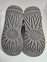 UGG Gray Suede Fur Lined Bow Ribbon Boots Unisex Kids US 5 EU 36 1110706