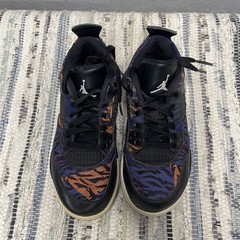 Nike Air Jordan 4 IV Retro Rush Violet Tiger Print Shoes Size 12C