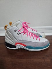 Size 7Y Kid’s Jordan 12 Retro White/Vapor Green-Photon Dust 153265 130 (166)