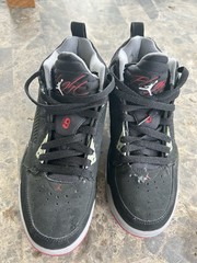 Jordan Flight 9.5 Mid Top Basketball Sneaker Leather Black Red Gray 7Y